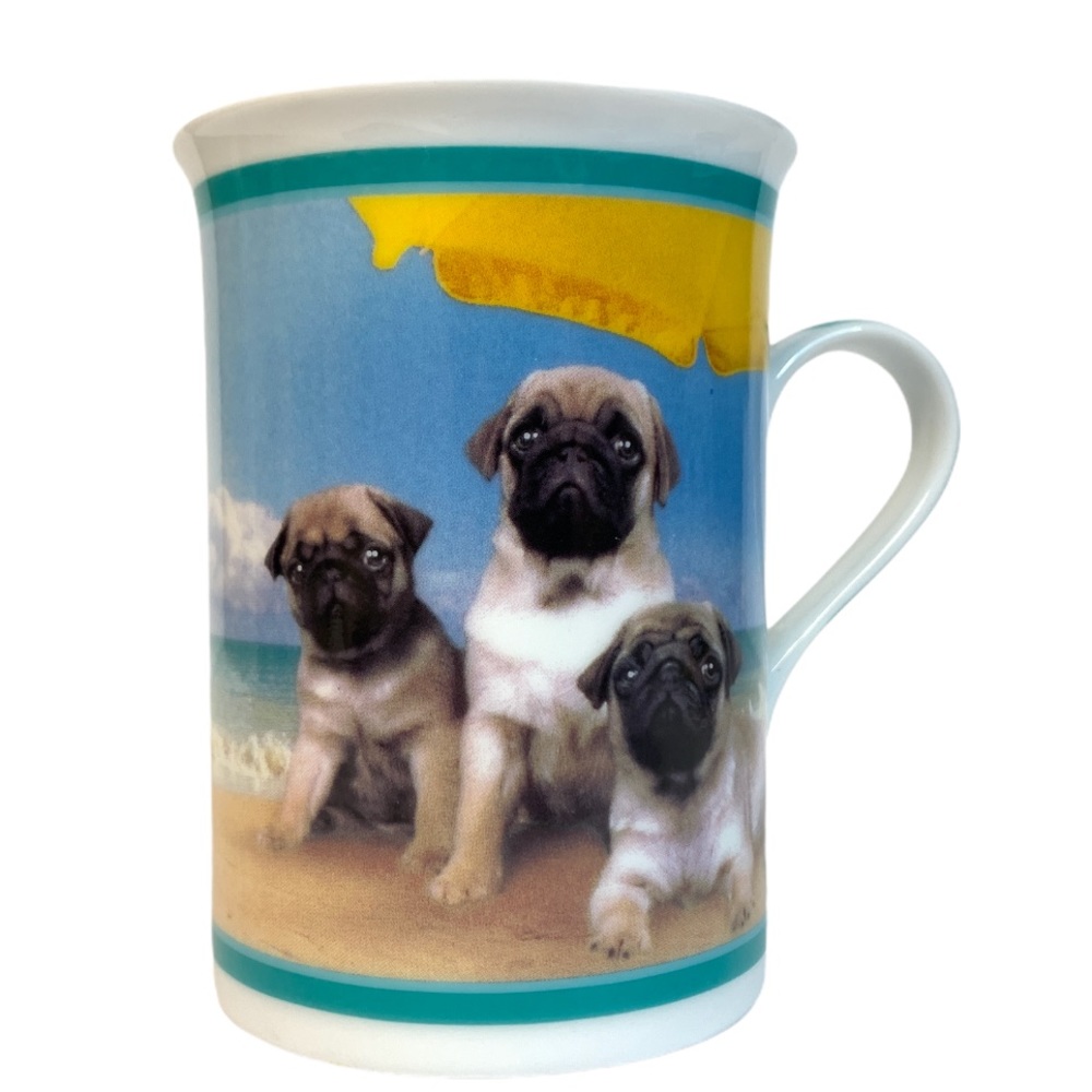 Purely Pug Beach Day Danbury Mint Coffee Tea Mug